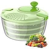 Salad Spinner Lettuce Spinner 4.4 QT Fruit and Vegetable Washer with Bowl and Mesh Basket for Washing, Spinning, and Draining