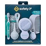 Safety 1st Deluxe Baby Healthcare and Grooming Kit, Pyramids Aqua, Newborn Baby Essentials, One Size, 24 Pieces