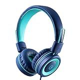 noot products K11 Kids Headphones with Wired Cord 3.5mm Jack Navy/Teal