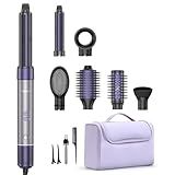 Hair Dryer Brush Blow Dryer, 7-in-1 Hot Air Brush Styler – Fast Drying, Curling, Straightening & Volumizing – 1200W High-Speed Motor 110,000 RPM – All Hair Types – Travel Bag Included