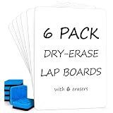 Scribbledo Small Dry Erase Whiteboards for Students, 6 Pack 9 x 12