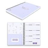 Monthly Budget Planner Book (Undated) with 12 Pockets for Income, Debt, Saving, Expense and Bill Tracker Organizer, Purple, Spiral Design