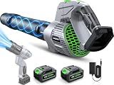 FAOGO Cordless Leaf Blower, 680 CFM High Power Battery Powered Leaf Blower with 2 Batteries & Charger, 5-Speed Variable Control, Lightweight Handheld Design for Yard Driveway Patio Lawn Care (Gray)
