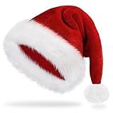 Iioscre Santa Hat Adult Christmas Hats - Santa Claus Hat for Women Men - Xmas Holiday Party