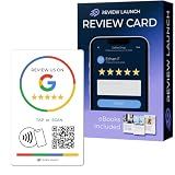 Review Launch Review Tap Card Compatible with Google Review Stand | Boost Online Reviews Google Rank with Fast Zappy NFC Tap QR Code Stand | Works Like a Digital Card tap dot Card (Card, 1 Pack)