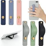 Weewooday 6 Pieces Phone Grip Holder Cell Phone Grip Strap Telescopic Finger Strap Stand Universal Finger Kickstand for Most Smartphones (Soft Colors,Classic)