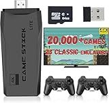Wireless Retro Game Console, Retro Game Stick with Built-in 23 Emulators, 20,000+ Games, 4k Hdmi Output, and 2.4GHz Wireless Controller, Plug and Retro Play Video Games for Tv (64 GB)