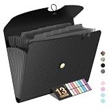 Sooez Expanding File Folders, 13 Pocket Accordion File Organizer, Letter/A4