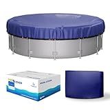 Winter Round Pool Cover 24ft for Above Ground Pools,200GSM thickend and Tear-resistand,Triple Windproof Design, Thermal Insulation, UV Protection