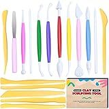 DUGATO Clay Sculpting Tools (17pc Set) - Double-Sided Plastic Modeling Kit for Polymer Clay, Pottery, Fondant & Cake Decorating - Art & Craft Supplies for Beginners & Artists
