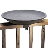 Wild Bird Lover's Heated Bird Bath w/Deck Rail Mounting Brackets, 20in