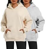 XFIFM 2 Pack Womens Oversized Hoodies Sweatshirts Fleece Hooded Pullover Tops Sweaters Casual Comfy Fall Fashion
