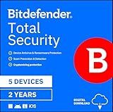 Bitdefender Total Security - 5 Devices | 2 year Subscription | PC/Mac | Activation Code by email