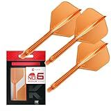 Target Darts K Flex Integrated Dart Flights and Shafts, No.6 Orange (Medium) | Pack of 3 K-Flex - No6, Kflex All in One Moulded Dart Flight & Stem | Professional Dart Accessories