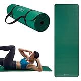 Gaiam Essentials Thick Yoga Mat - Fitness and Exercise Mat with Easy-Cinch Carrier Strap Included - Soft Cushioning and Textured Grip - Multiple Colors Options (Green, 72"L X 24"W X 2/5 Inch Thick)