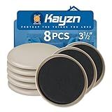 Kayzn Furniture Sliders 8pcs 3 1/2 inch - Heavy Duty Reusable Round Sliders for Moving Furniture on Carpet, Easily Move Couches/Beds/Armoires