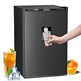 Electactic Compact Refrigerator 4.4 cu.ft mini fridge with Water Dispenser, Single Door Refrigerator with Adjustable Temperature Settings, Low noise, for Bedroom, Office, Dorm Black