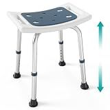 PELEGON Shower Chair for Inside Shower (350 lb) - Adjustable Height, Padded Seat, Shower Chair for Elderly and Disabled - Shower Chair for Adults, Tub Chairs for Bathtubs - Dark Blue