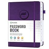 Password Book with Alphabetical Tabs, Hardcover Password Keeper, Password Notebook Organizer for Computer and Internet Address Website Login, Gifts for Home and Office, 4.4''x 5.8''- Purple