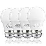 A15 Ceiling Fan Light Bulb 60 Watt Equivalent, 6.5W Dimmable LED Light Bulbs, 2700K Warm White, E26 Base, 4 Pack A15 LED Light Bulbs 60W for Pendant, Hallway Fixtures, 600LM