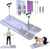 Pilates Reformer Board Set - 2026 Foldable 8-in-1 Pilates Machine for Full Body Workouts, Ab Core Trainer with Resistance Bands, Portable Home Pilates Equipment for Women & Men (Purple)