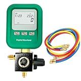 Vanlison Portable Digital HVAC Manifold Gauge Set Refrigerant Gauge Diagnostic Tool for R134A/R410A/1234YF 12 Refrigerants | Pressure/Vacuum/Leak Test | Automotive & Home HVAC Maintenance