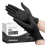 Black Vinyl Disposable Gloves Large 50 Pack - Latex Free, Powder Free Medical Exam Surgical, Home, Cleaning, and Food 3 Mil Thickness
