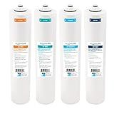 Aquasure Premier Series Complete 4-Stage Quick Twist Filter Replacement Cartridge Bundle Set AF-CP75 | Compatible with AS-PR75 4-Stage Under Sink Reverse Osmosis RO Water Filtration System