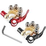 SINGARO Car Battery Terminal Clamp Connector, 4 Way Positive and Negative Pole Quick Release Terminal Clip, Applicable to SAE/JIS A Type Post, Compatible with Cars, Trucks and More（Gold-B）