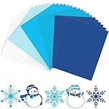 JULBEAR 30 Sheets Blue Cardstock, 8.5 x 11 Inch 180g Winter Navy Colored Cardstock Blue Construction Pastel Paper Kids Adults Winter Christmas DIY Arts Crafts Copy for School Office Home Supplies