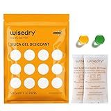 wisedry 50 Gram [10 Packs] Silica Gel Packets Microwave Fast Reactivate Desiccan Packs with Indicating Beads