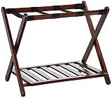 Casual Home Luggage Rack, Walnut, Solid Wood