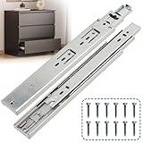 OURSHOM 12 Inch Soft Close Drawer Slides 1 Pairs (2pcs) Heavy Duty Full Extension Ball Bearing, Side Mount Drawer Rails, Drawer Slide Glides for Dresser, Cabinet, Kitchen - Draw Slides 150LB Capacity