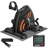 Sportneer Under Desk Bike Pedal Exerciser: Mini Exercise Bike Portable Peddler Sitting for Seniors with LCD Display Arm & Leg Bike Pedals Exerciser with Anti-Skid Mat for Home Office Black Orange