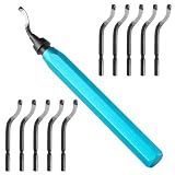 Aleric Deburring Tool Set with 11pcs High Speed Steel Swivel Blades, Deburring Tool 3D Printing Burr Removal Blades, Deburring Tools for Metal, Resin, PVC Pipes, Copper, Plastic, Aluminum