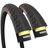 Fincci Pair 26x1.95 Bike Tire - Enduro 26 inch Bike Tires with 1 mm Nylon Puncture Resistant, 50-559 Foldable Mountain Bike Tires with Kevlar - 26" for Electric, Folding, Hybrid Bikes, MTB