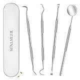 SENLMLER Dental Tools, Professional Plaque Remover Teeth Cleaning Tool Kit, Stainless Steel Dental Pick Tartar Scraper Tooth Cleaner, Oral Care Hygiene Set for Dentist Personal Pets with Storage Box