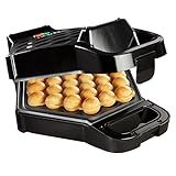 Bubble Waffle Maker- Electric Non stick Hong Kong Egg Waffler Iron Griddle w/Ready Indicator Light- Ready in under 5 Mins- Recipe Guide Included, Make Delicious Ice Cream Cones for Xmas Gift or Treat
