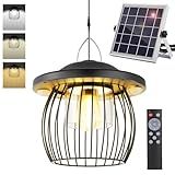 Deogos 3000LM Solar Shed Light Outdoor Indoor,Solar Powered Gazebo Light 4400mAh Battery with Motion Sensor and 3 Color Temperatures Day & Night Use Waterproof with Remote for Shed Gazebo Barn Garage