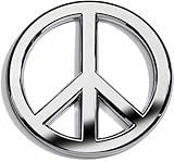 Classic Chrome Peace Sign Logo - Metal Car Emblem by Revolution Car Badges - Antiwar Peace and Love Symbol - Premium Alternative to Bumper Stickers, Decals, and Magnets (Chrome Plated Metal)