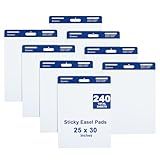 Comix Sticky Easel Pad, 25 x 30 Inches Flip Chart Paper for Teachers, Large Self Stick Easel Paper for Office School Classroom Supplies, 30 Sheets/Pad, 8 Pads/Pack