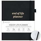 End of Life Planner, Guided Estate Planning Organizer with Tabs, Last Wish, Will Preparation, Funeral Planning, Final Arrangements Notebook for Beneficiary, in Case of Death Organizer 7.5"X9”-Black