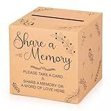 Share a Memory Card Box Kraft Favors Post Box Cardboard Receiving Box Holder for Funeral, Graduation, Baby Showers, Anniversary, Birthday Party Table Centerpiece Decorations