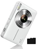 Camkory Digital Camera for Kids，Teens and Starters, FHD 1080P Point and Shoot Camera with 32GB Card 16X Zoom Anti Shake, Gift for Boys Girls Kids, White