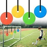TOBWOLF 4PCS Soccer Goal Target, 6" Discs Soccer Goal Shooting Targets with Adjustable Extra-Long Strips, Football Flat Spot Maker to Enhance Shooting Accuracy Speed for Lacrosse Hockey Baseball