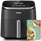 Cosori 9-in-1 TurboBlaze Air Fryer 6 Qt, PFAS-Free Ceramic Coating, 90°–450°F, Precise Heating for Even Results, Air Fry, Roast, Bake, Broil, Dry, Frozen, Proof, Reheat, Keep Warm, 120V, Dark Gray