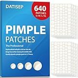 DATISEP Pimple Patches for Face, 640 Count Hydrocolloid Patch Acne Patches,4 Sizes Zit Patches for Covering, Blemishes and Breakouts, Dots Stickers with Salicylic Acid, Tea Tree Oil & Calendula Oil