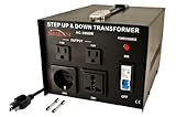 Simran AC-3000 Step Up/Down Voltage Transformer 3000 Watts Power Converter for Conversion Between 110 Volt and 220 Volts, CE Certified