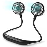 AMACOOL 2600mAh Portable Neck Fan, Wearable Hands-Free Battery Operated with Ultra Quite & Strong Wind, 360° Adjustable Personal Fan Gifts for Hot Flashes Cruise Travel Outdoor Sports 2026-Black