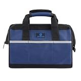 ROCKCOON Tool Bag 13'', Wide Mouth Tool Organizer for Tool Storage, Heavy Duty and Water Proof, Blue & Black